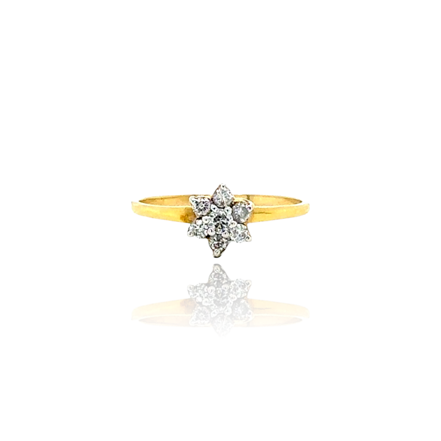 Starburst Diamond Cluster Ring
