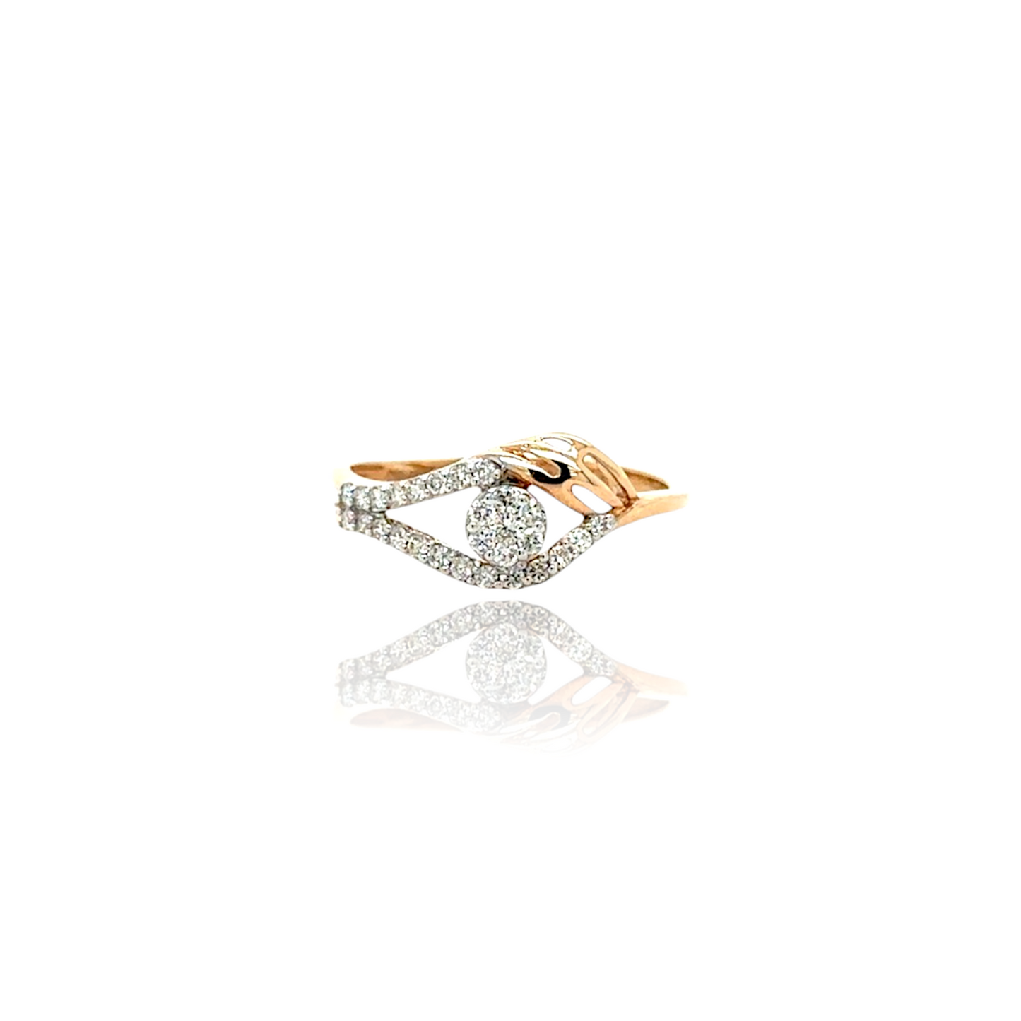 Flowing Diamond Swirl Ring