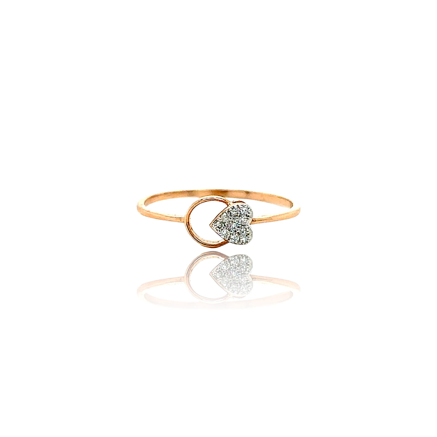 Minimalist Heart Diamond Ring
