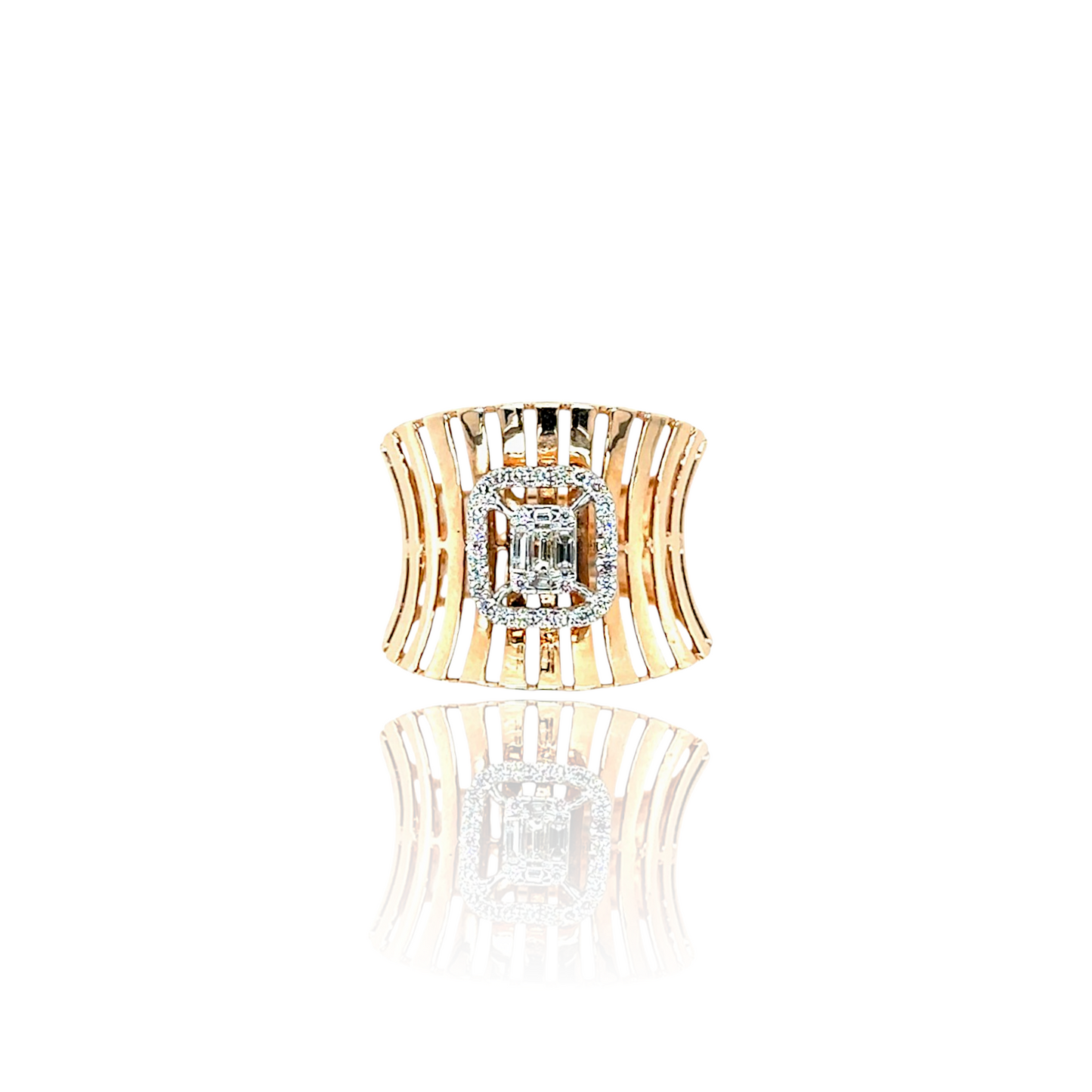 Radiant Wide Band Diamond Ring