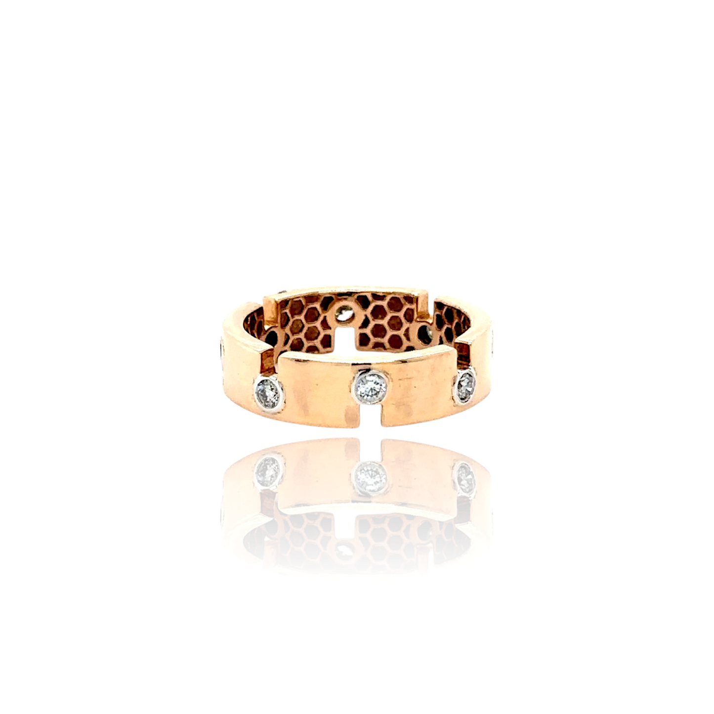Geometric Diamond Band Ring