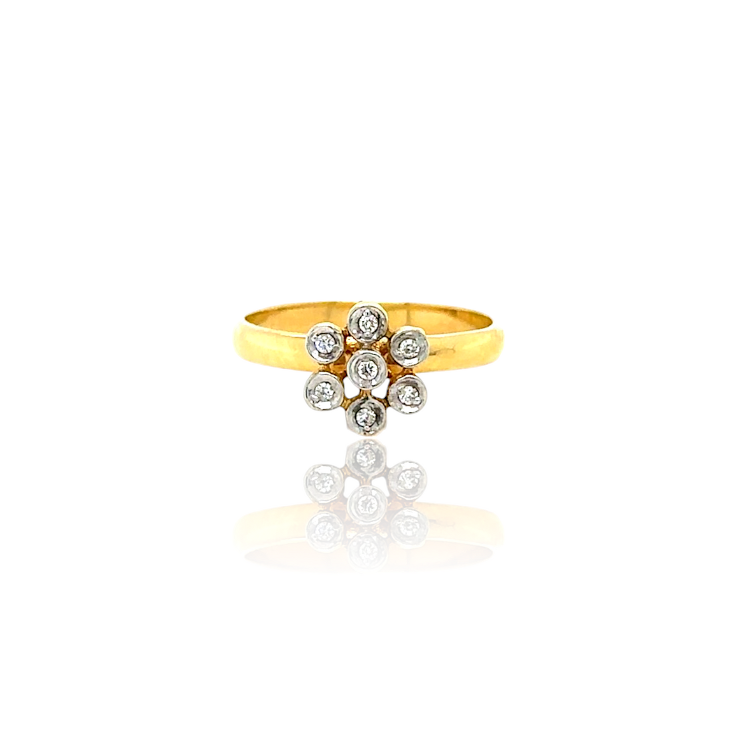 Bezel Set Floral Diamond Ring