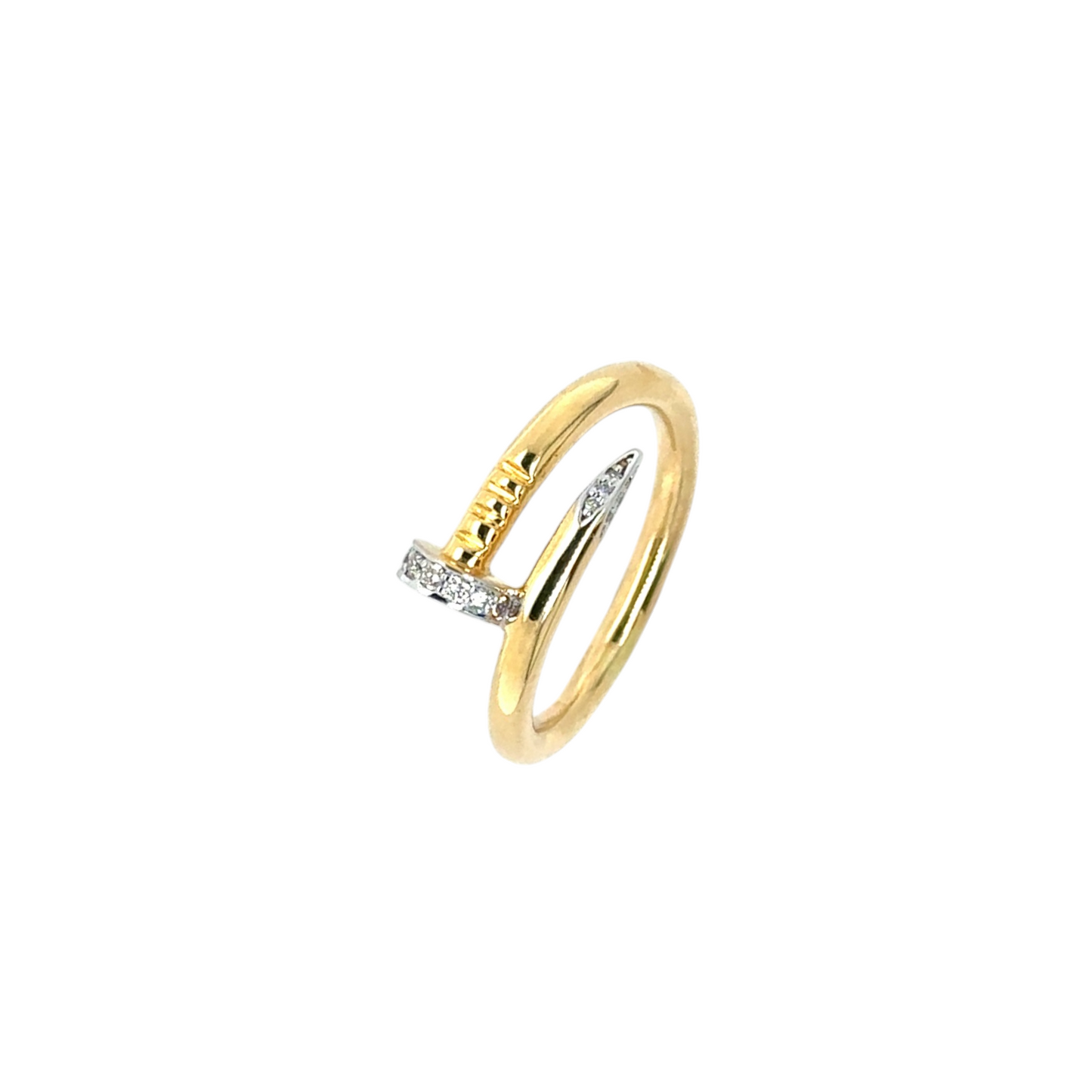 Sleek Nail-Inspired Diamond Ring