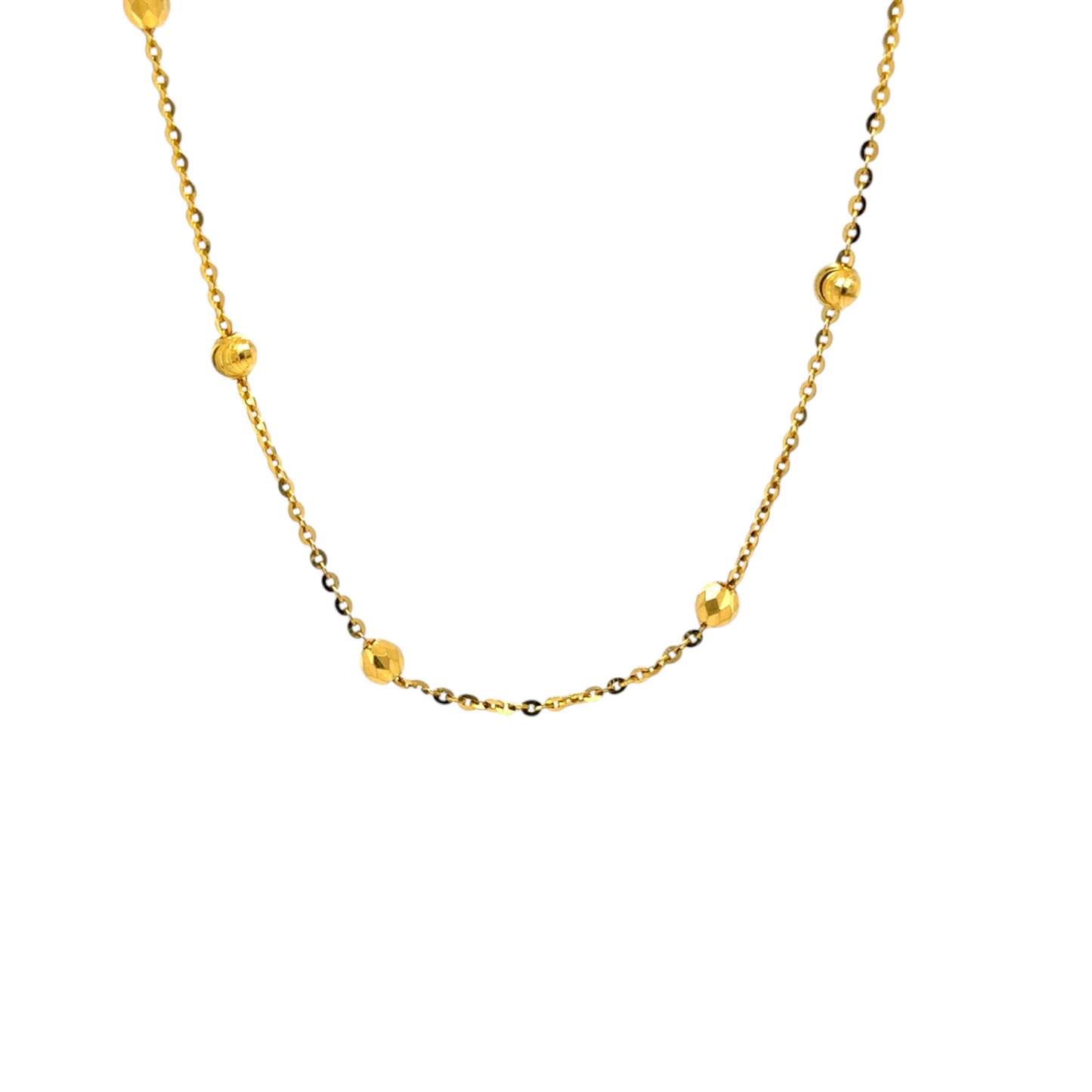 Sleek Gold Chain with Beaded Design