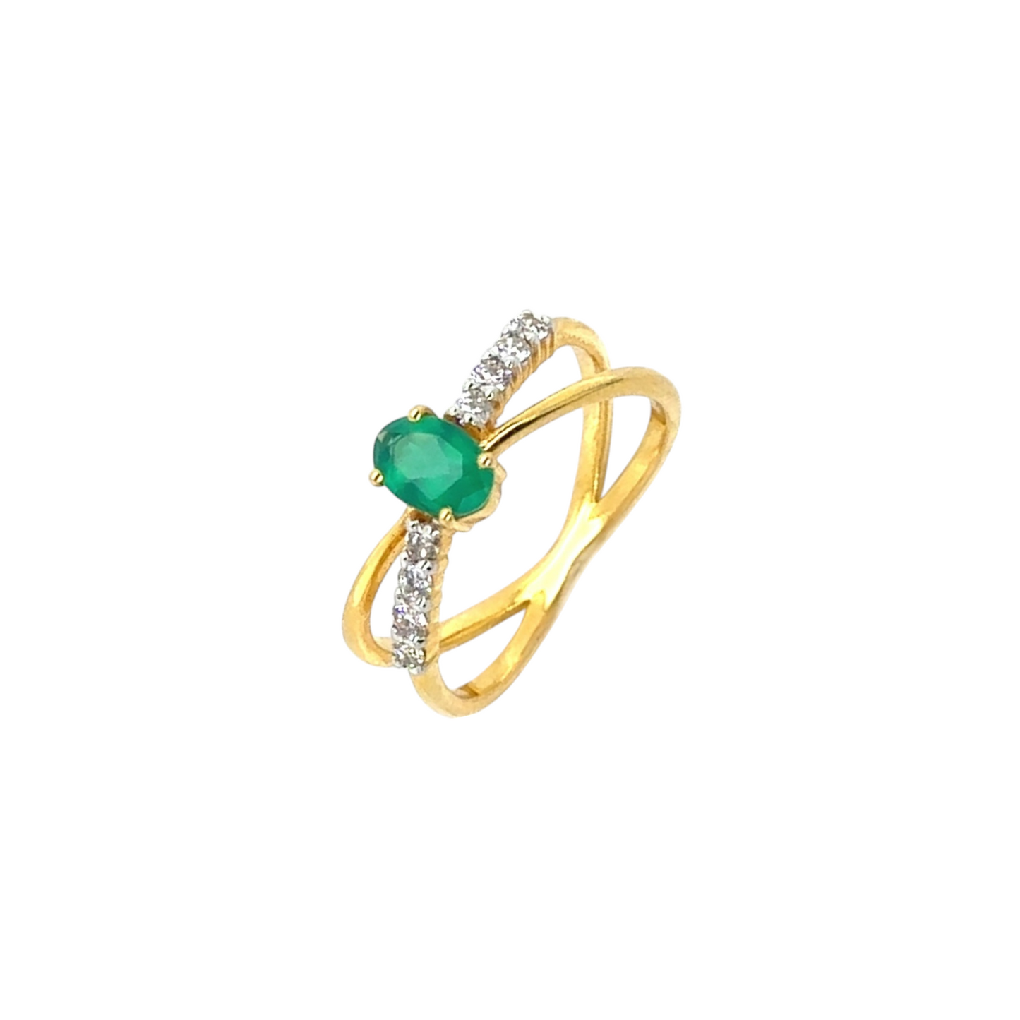 Emerald Infinity Diamond Ring