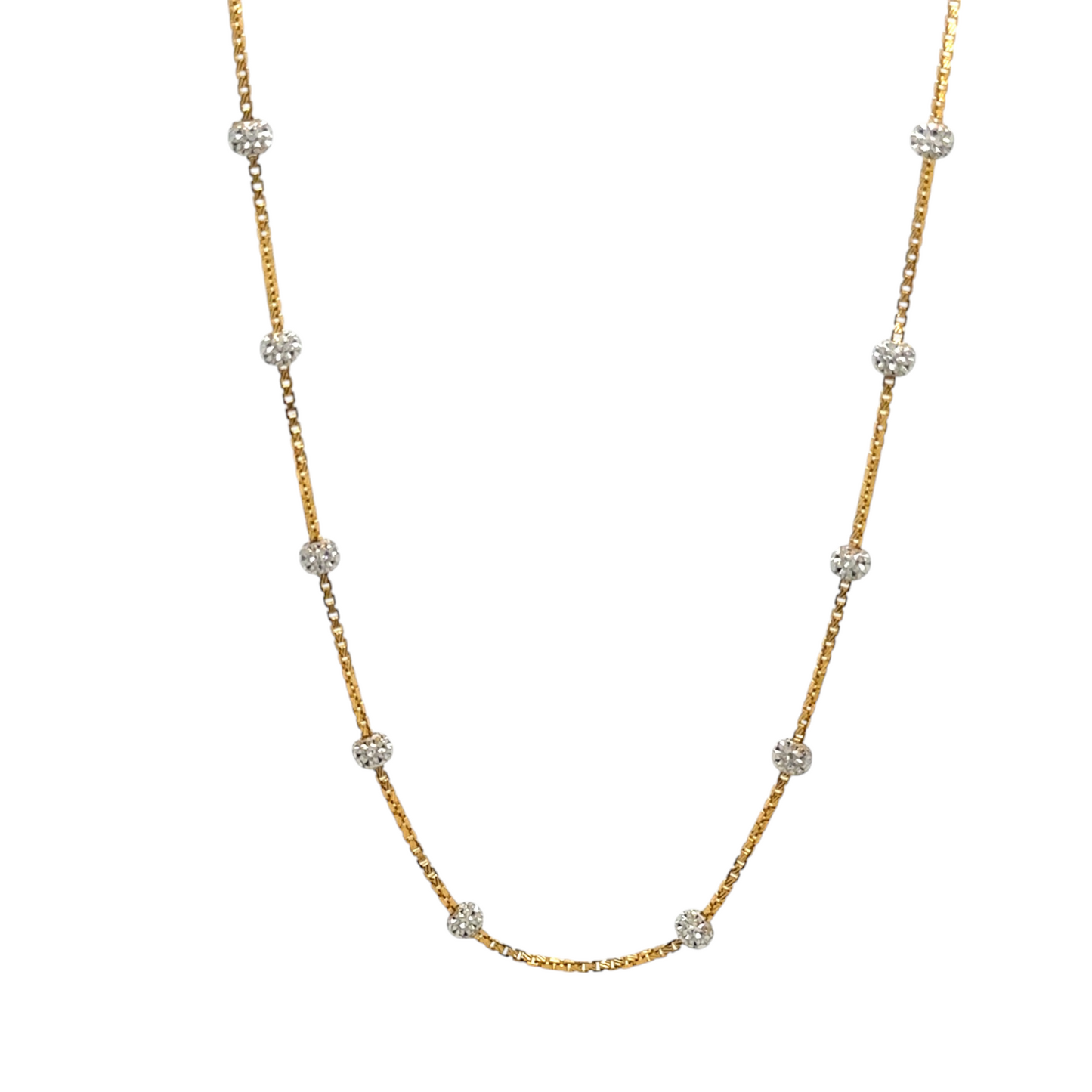 Gold Chain with Diamond-Cut Bead Accents