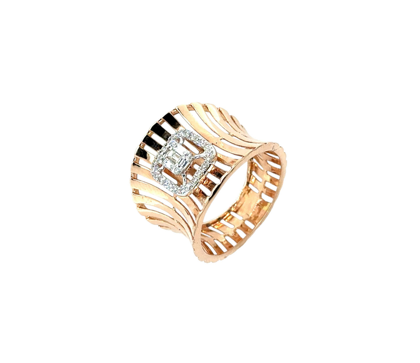 Radiant Wide Band Diamond Ring