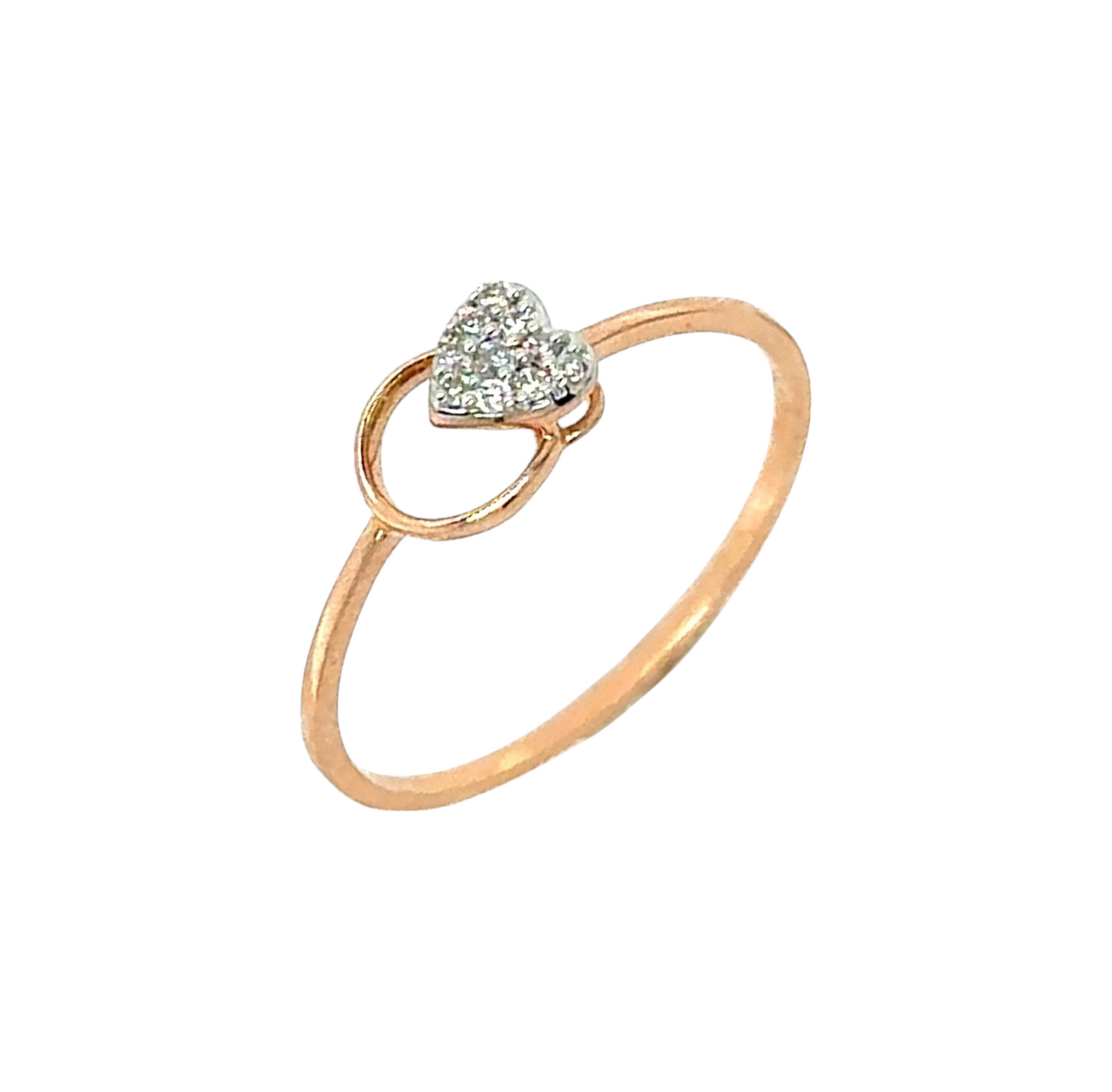 Minimalist Heart Diamond Ring