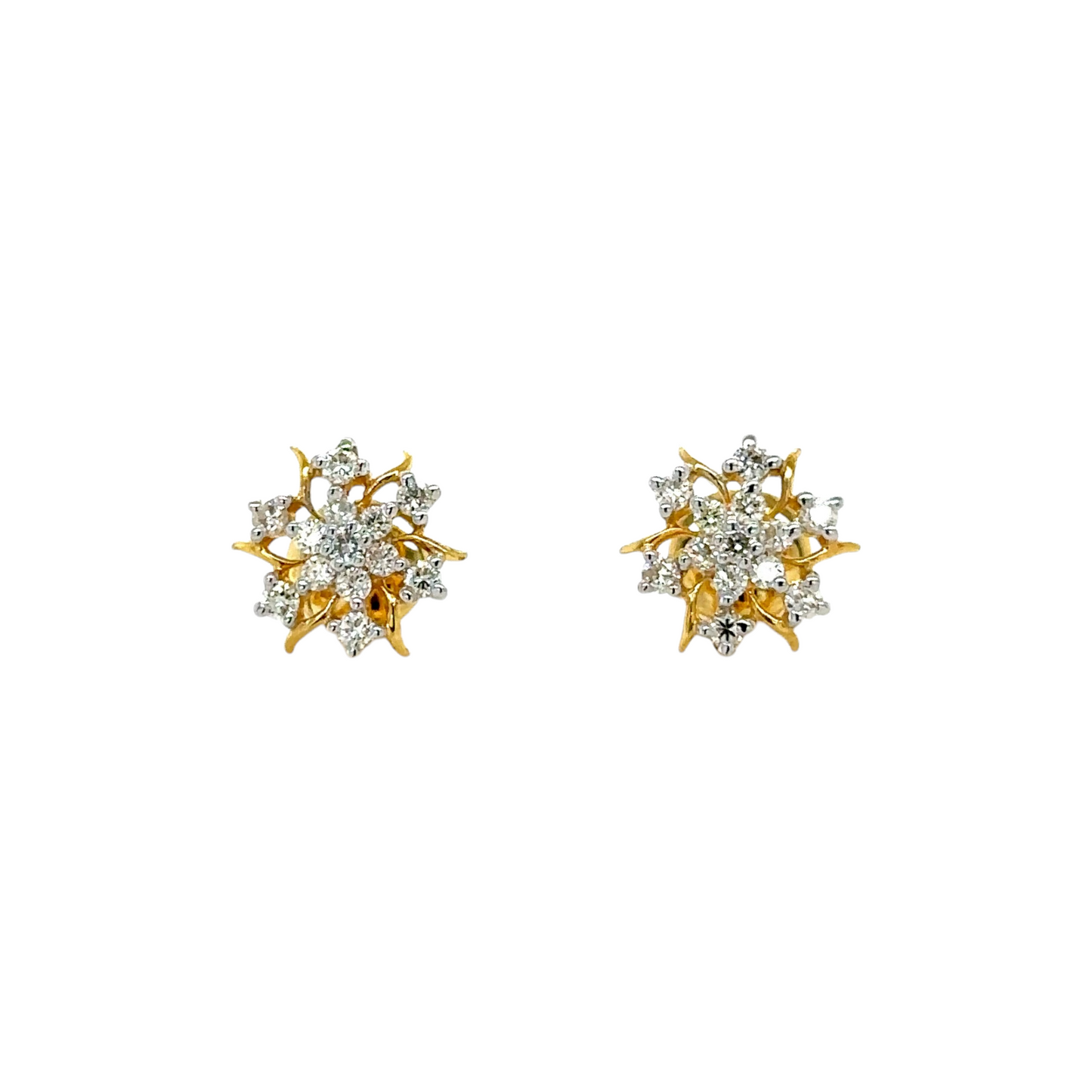 Radiant Starburst Diamond Stud Earrings