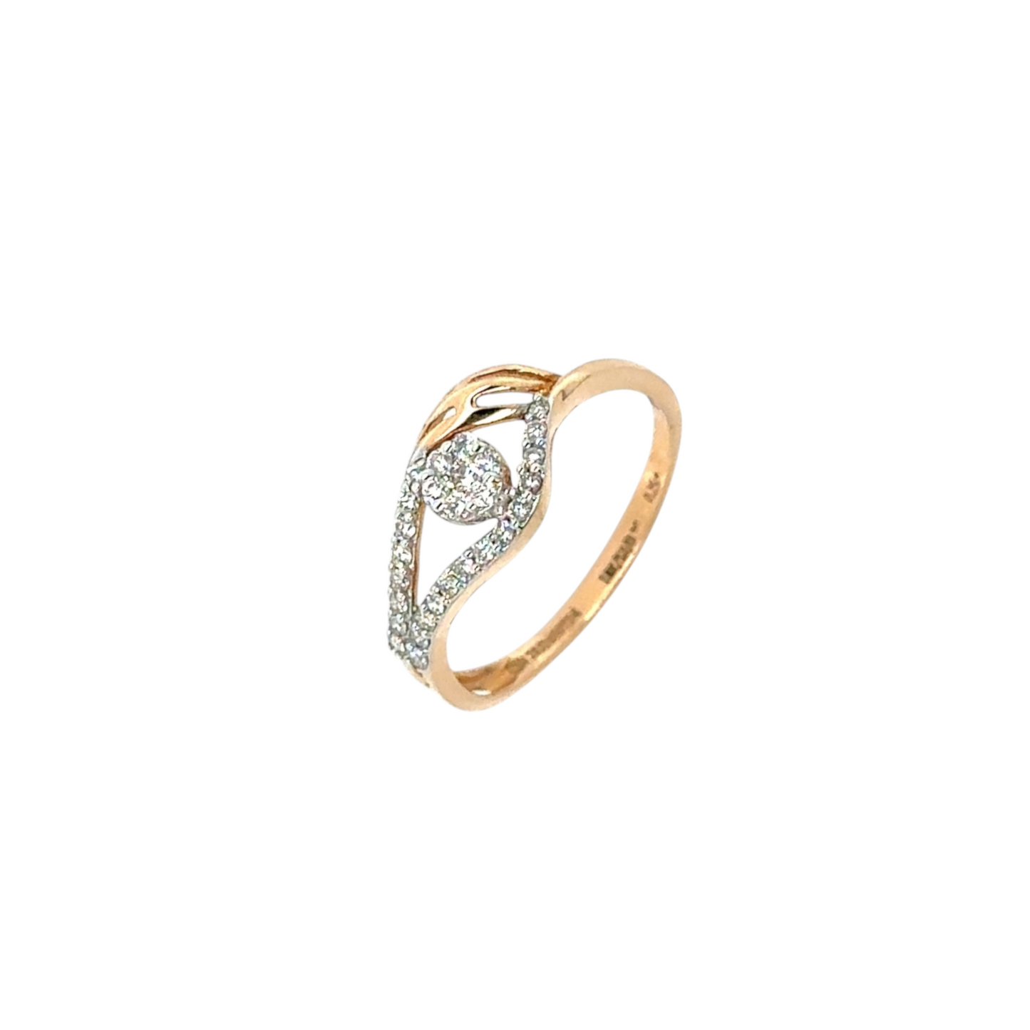 Flowing Diamond Swirl Ring