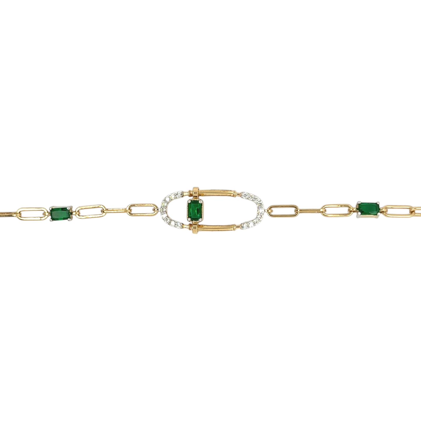 Elegant Emerald and Diamond Bracelet
