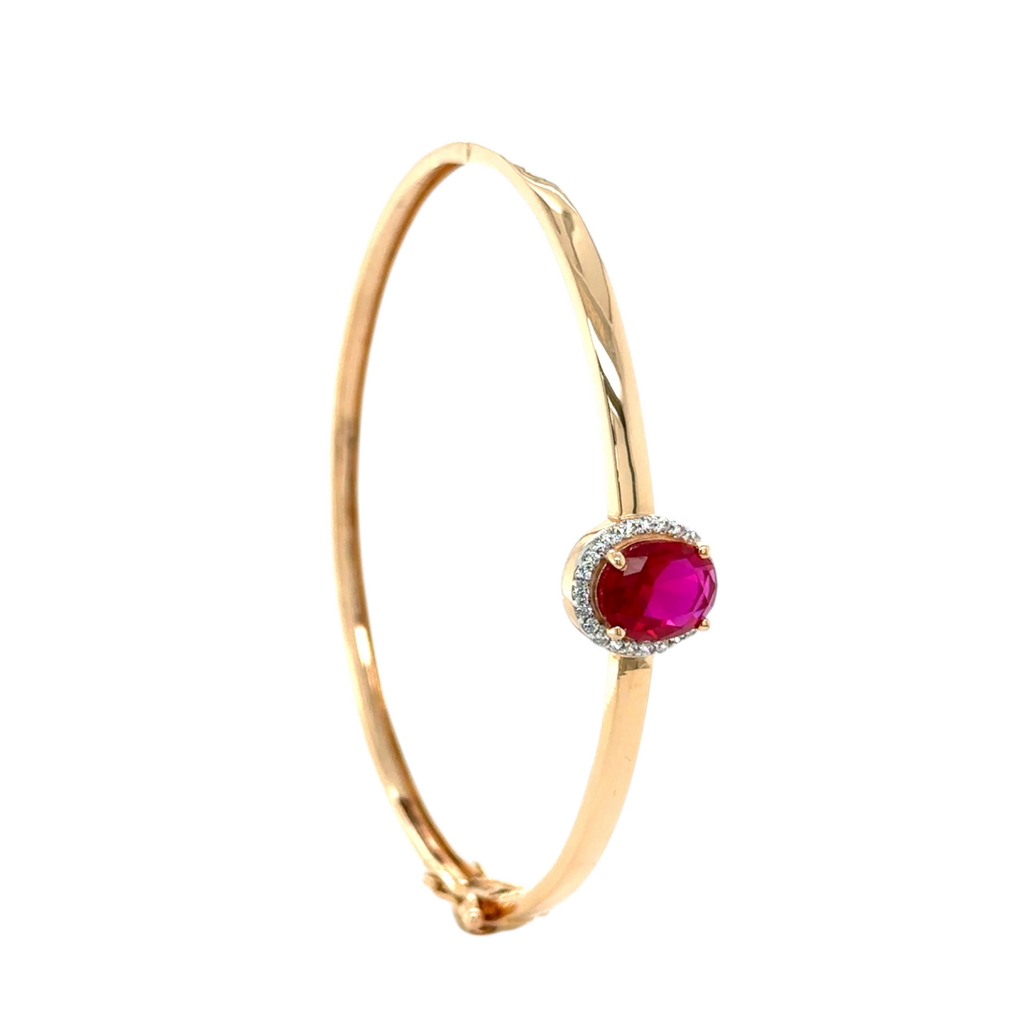 Gold Bracelet with Ruby Centerpiece
