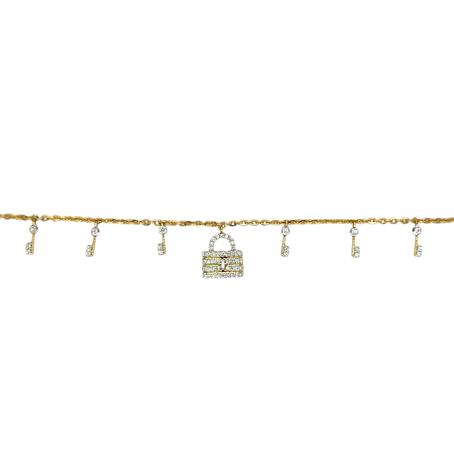 Charming Lock & Key Diamond Bracelet