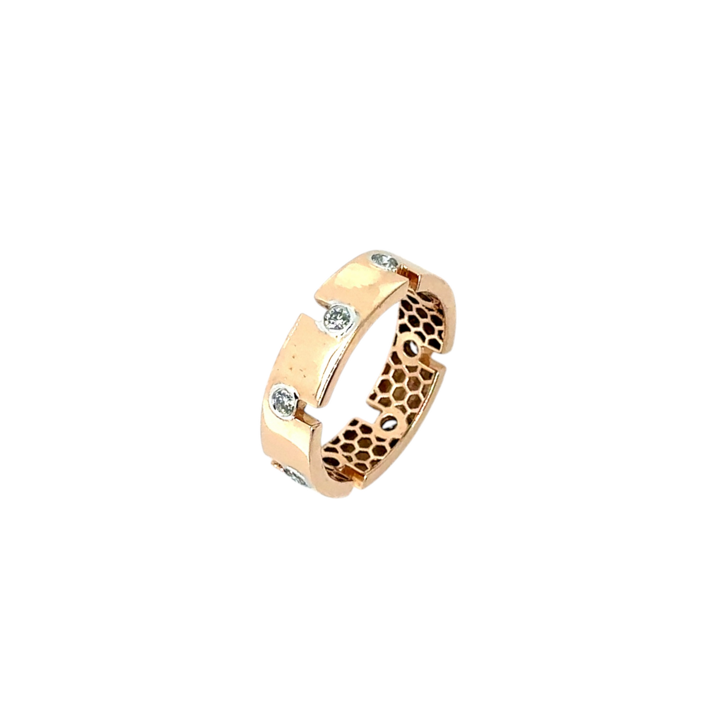 Geometric Diamond Band Ring