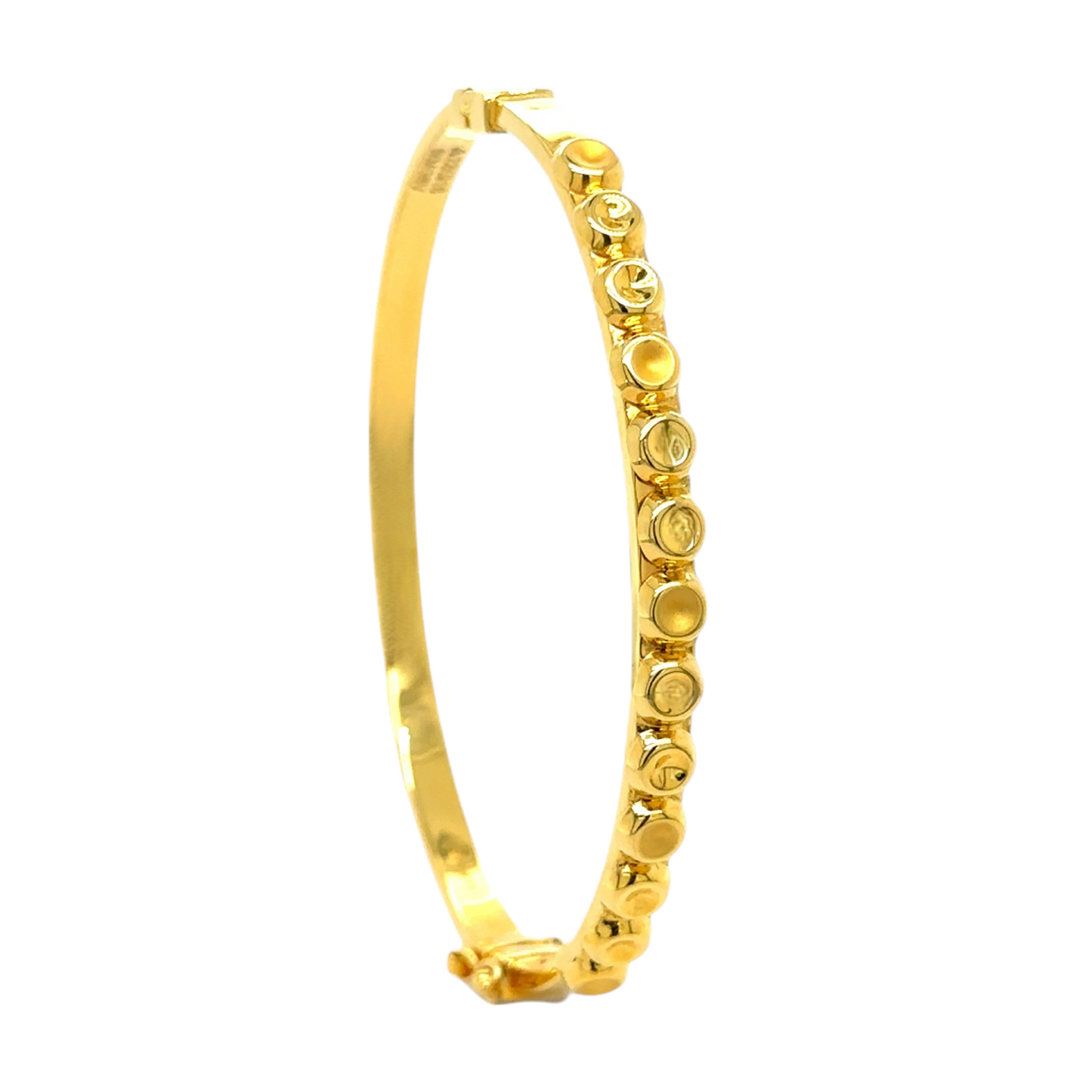 Gold Bracelet with Modern Circular Motif Design