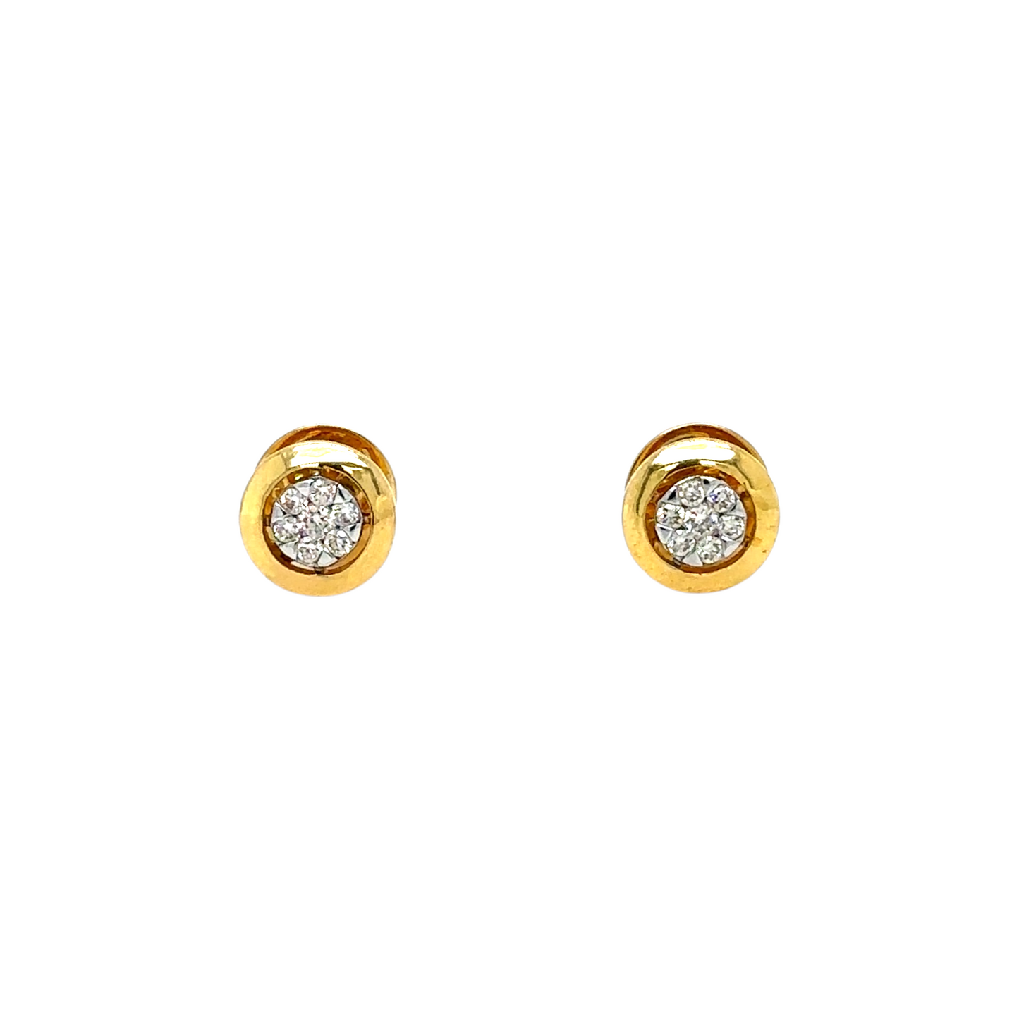 Timeless Round Diamond Cluster Stud Earrings