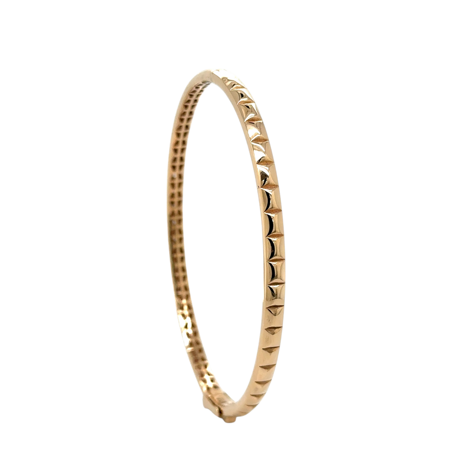 Geometric Gold Bracelet with Pyramid Motif