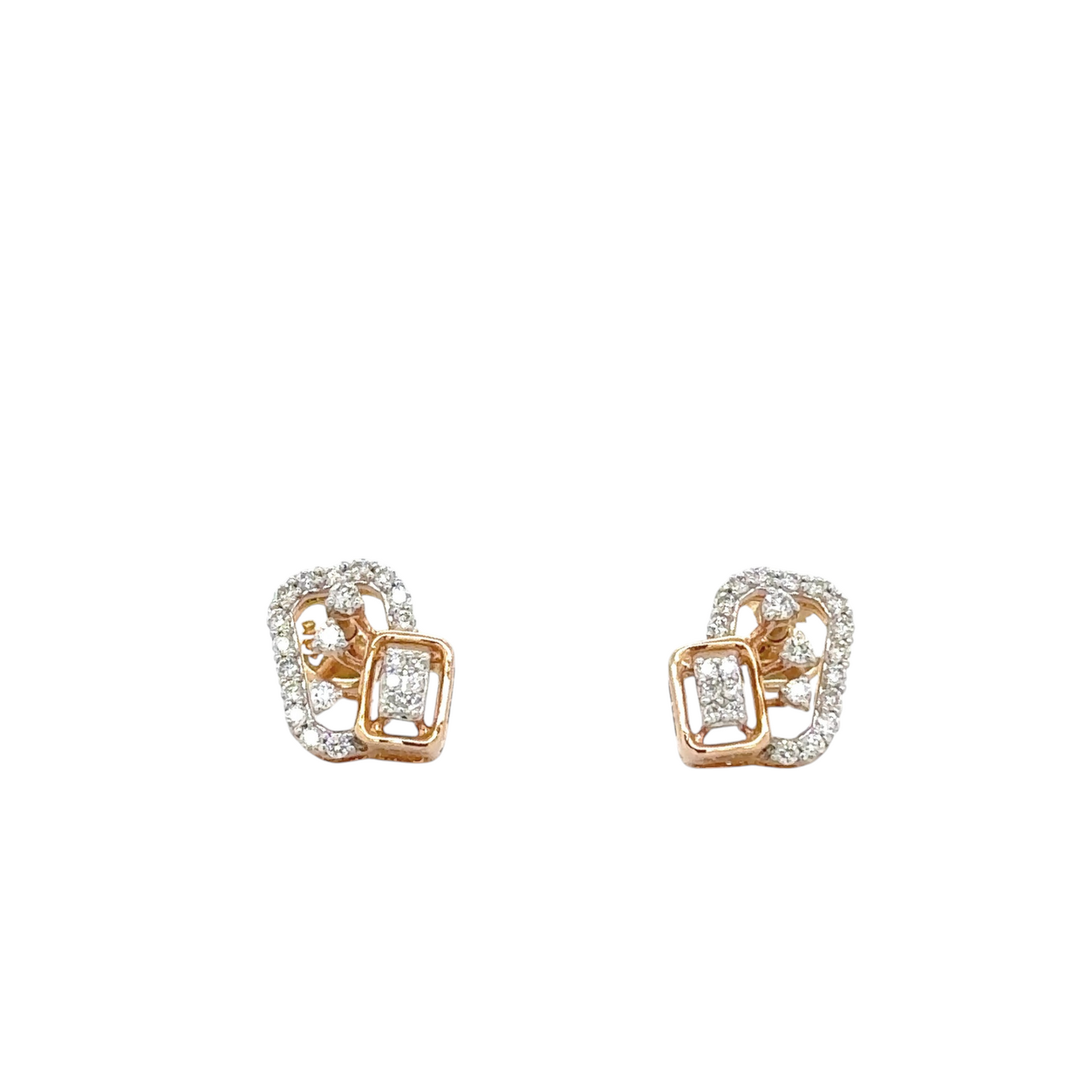 Modern Double Frame Diamond Studs
