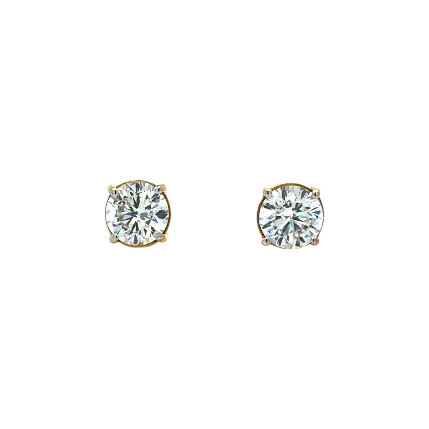 Modern Moissanite Sparkle Studs in Gold