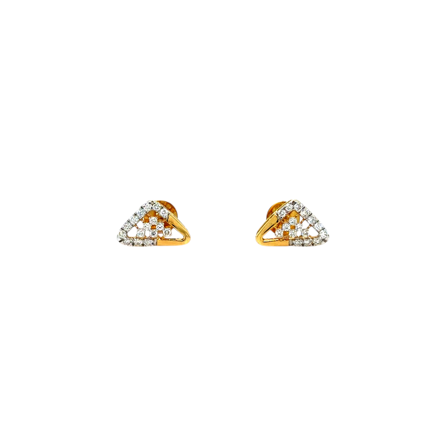 Sleek Geometric Diamond Stud Earrings