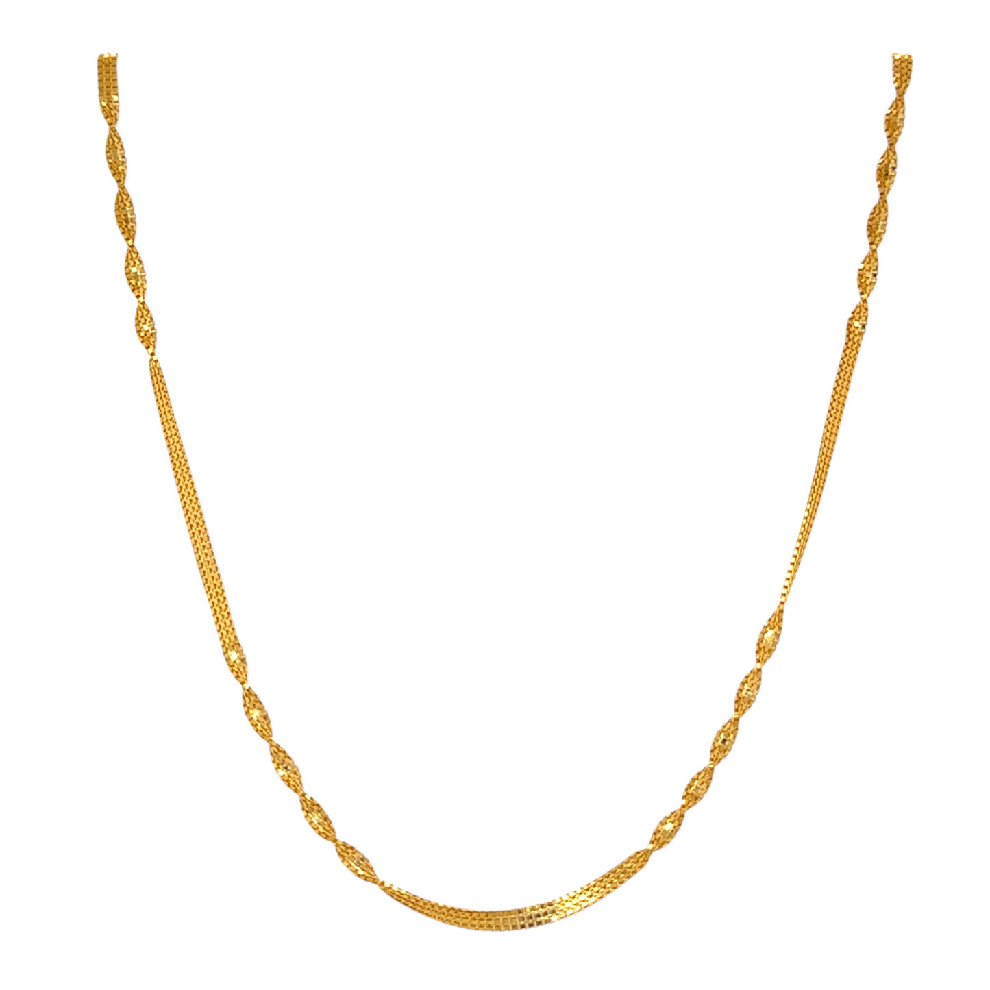 Twisted Gold Chain with Textured Detailing