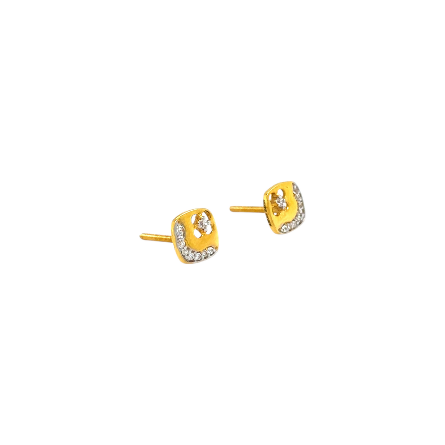Chic Square Gold Stud Earrings