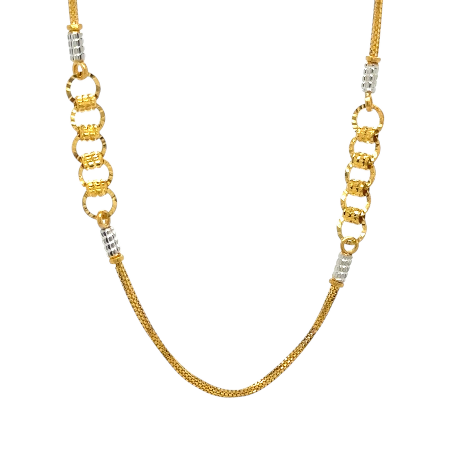 Graceful Dual-Tone Gold Chain with Intricate Link Design