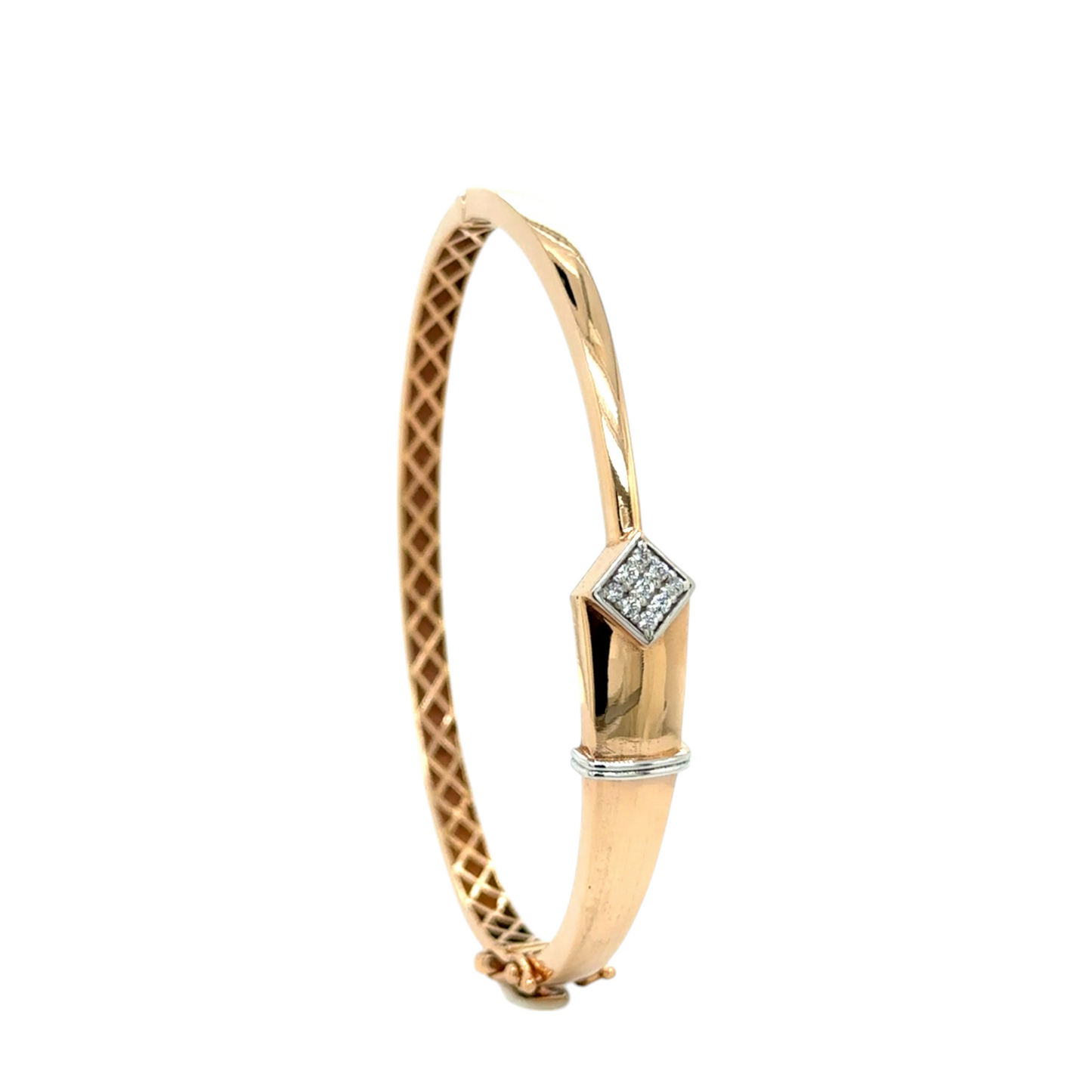 Gold Bracelet with Diamond-Shaped Accent