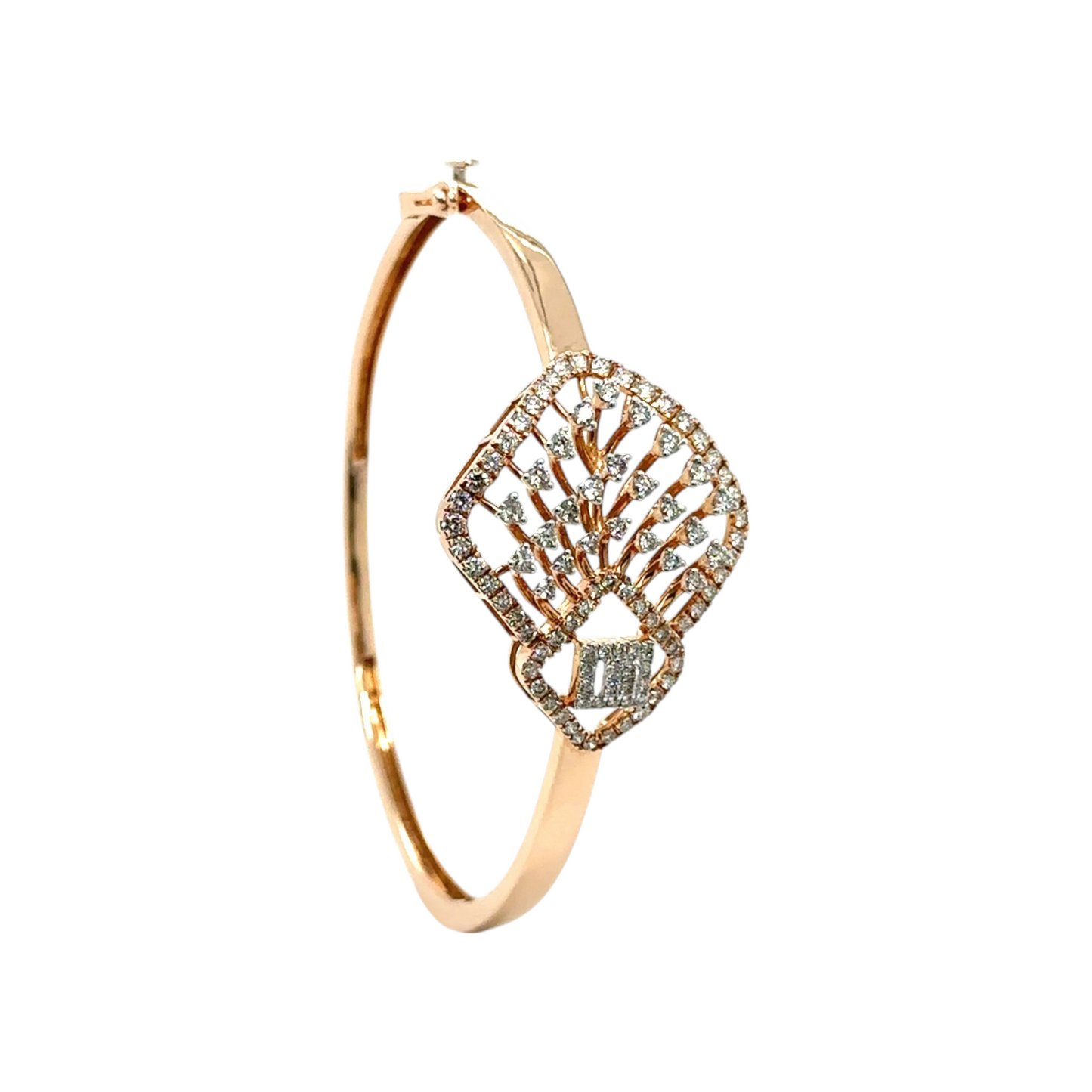 Elegant Diamond-Studded Rose Gold Bracelet