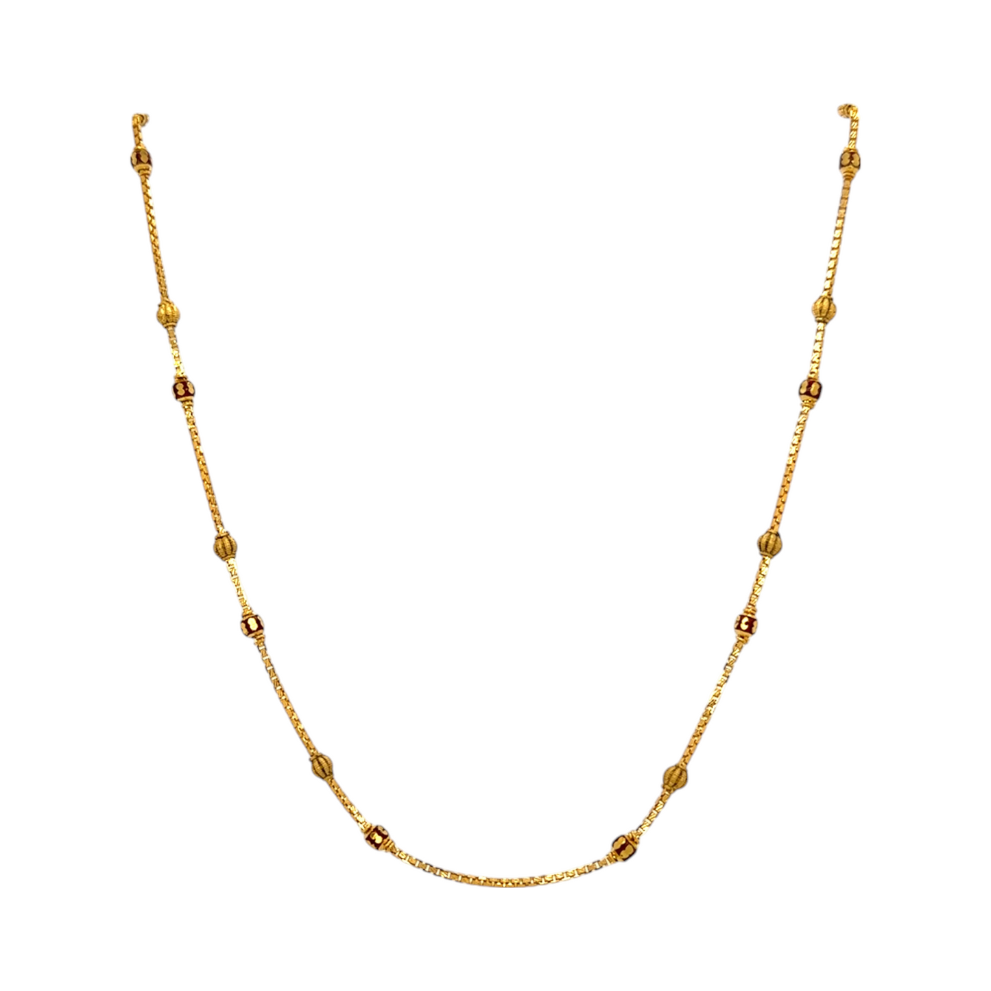 Gold Chain with Ornate Beaded Design