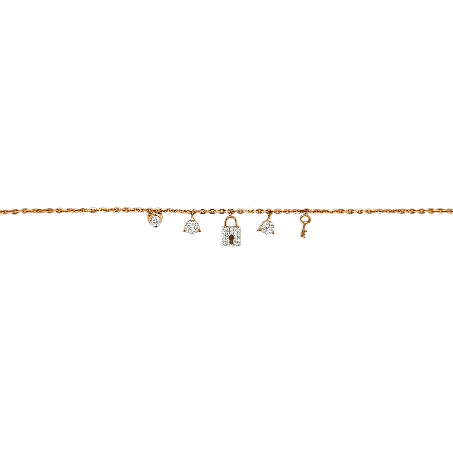 Lock & Key Diamond Charm Bracelet