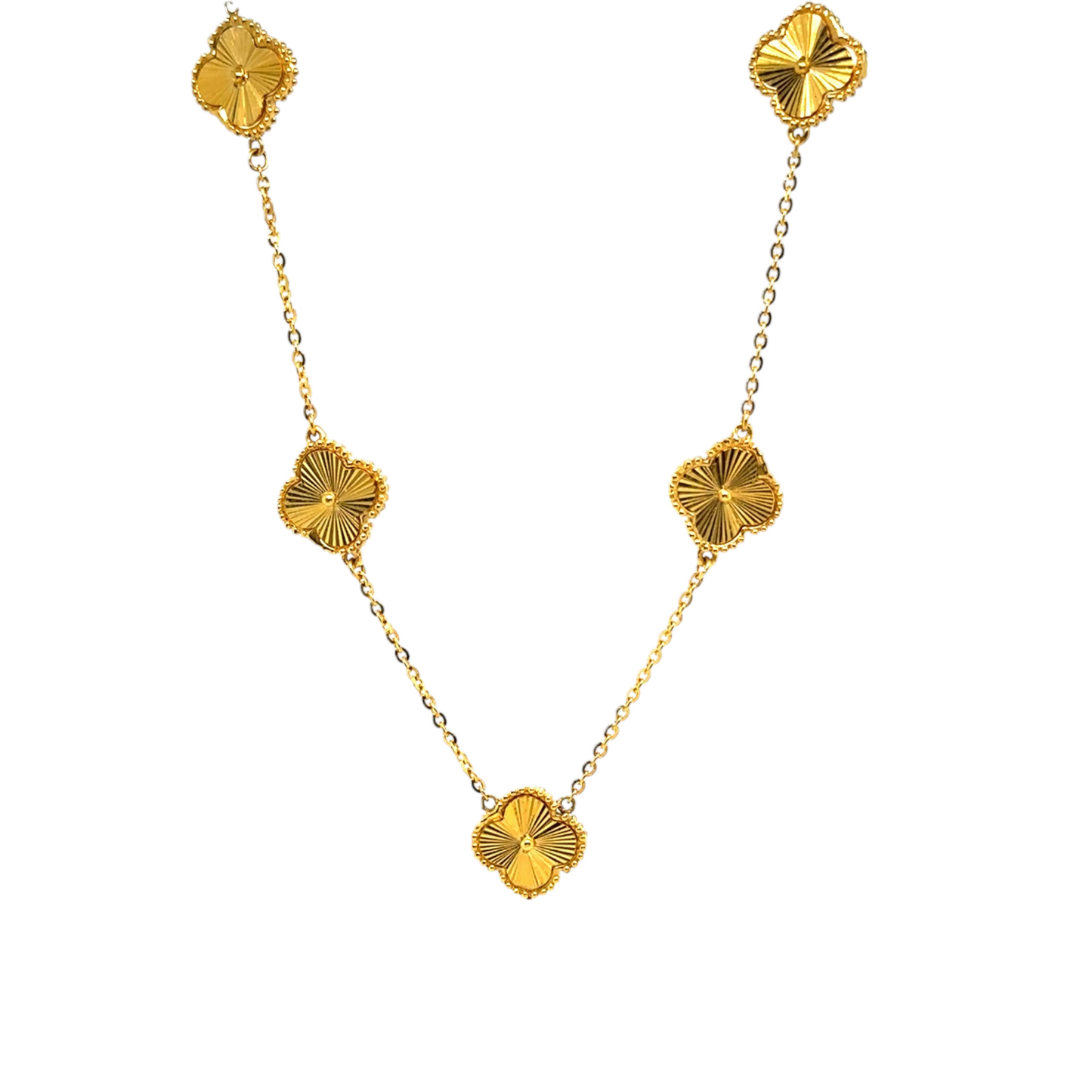 Gold Chain with Floral Motif Accents