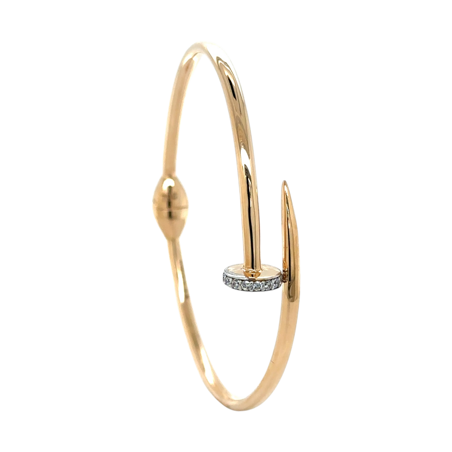 Modern Gold Nail Bracelet with Sleek Design