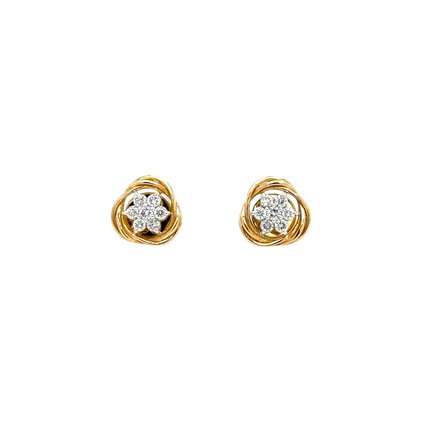 Golden Bloom Diamond Cluster Studs