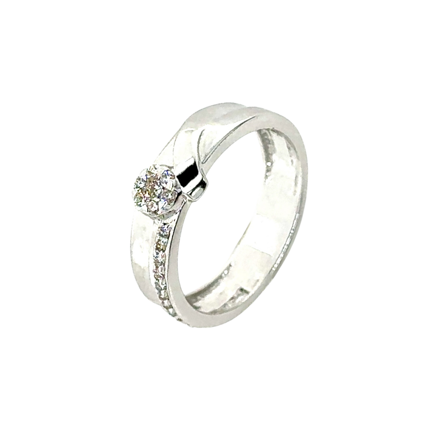 Sleek White Gold Diamond Men's Ring with Modern Design