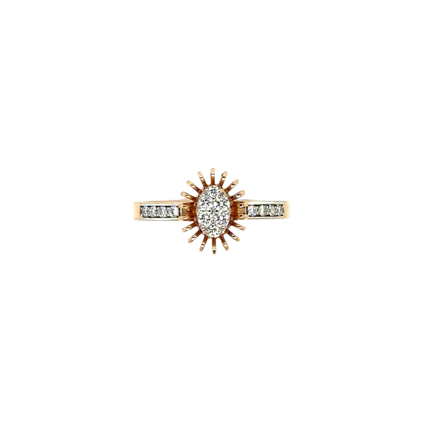Sunburst Diamond Halo Ring