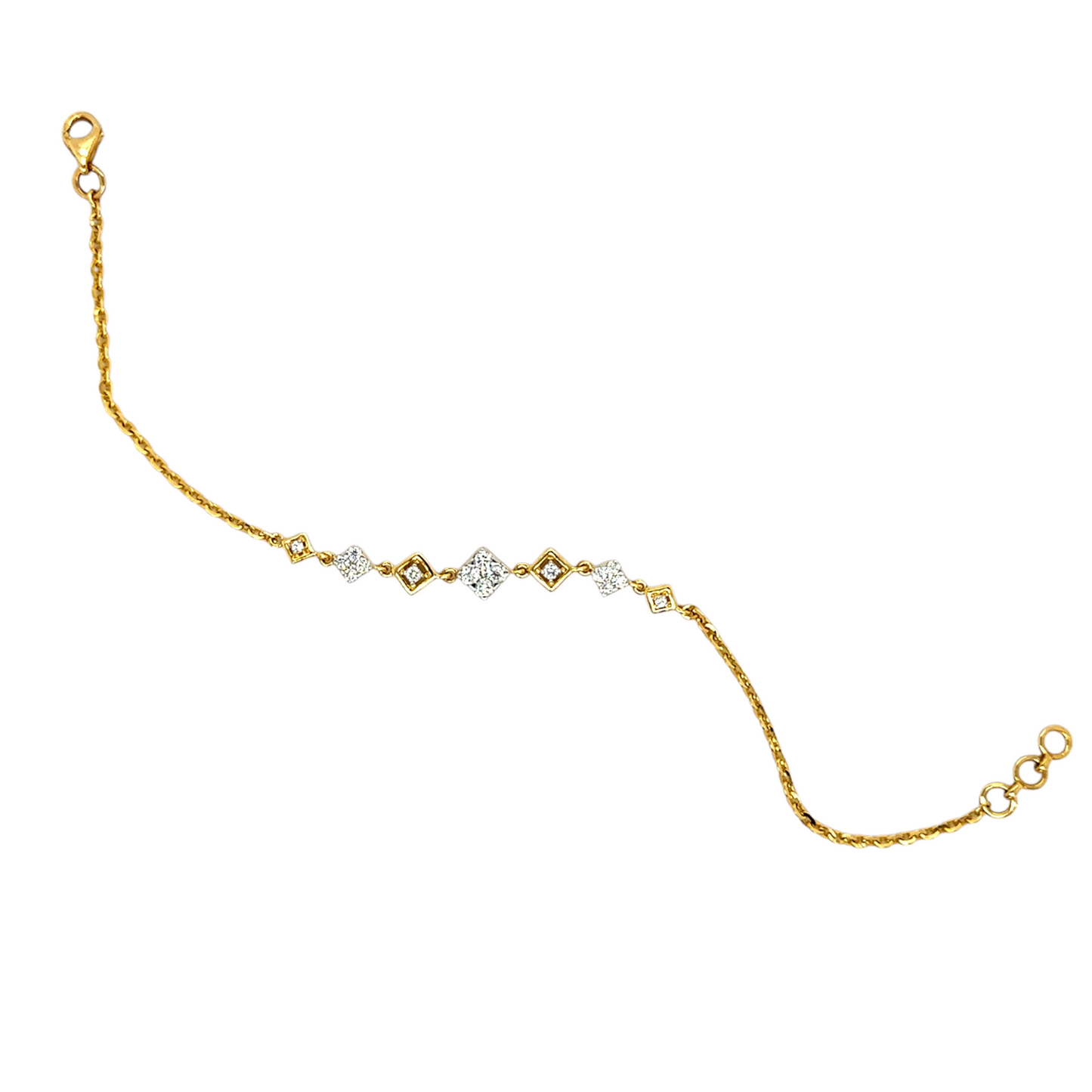 Geometric Diamond Gold Bracelet