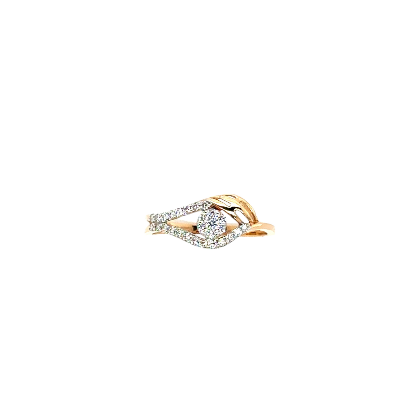 Flowing Diamond Swirl Ring