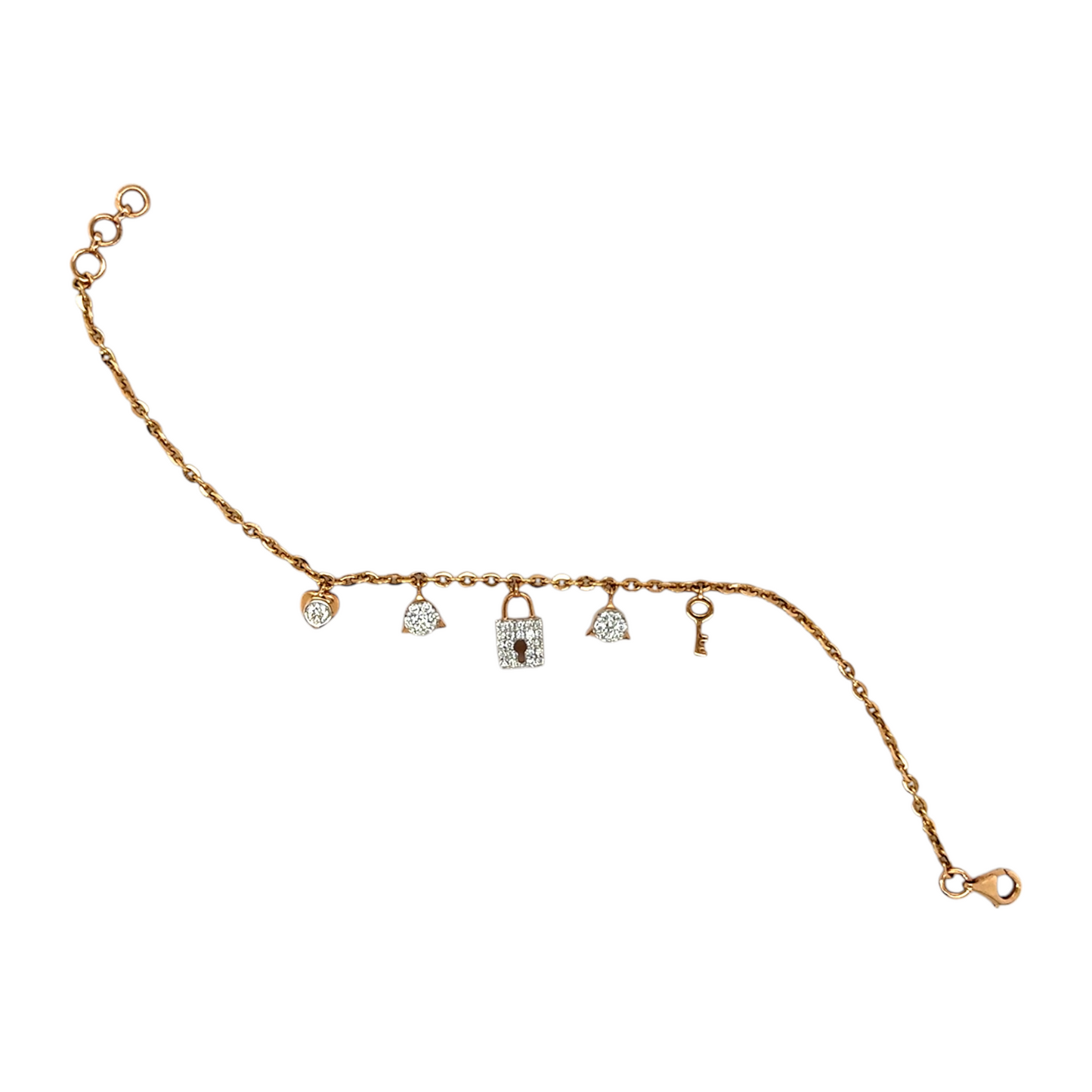 Lock & Key Diamond Charm Bracelet