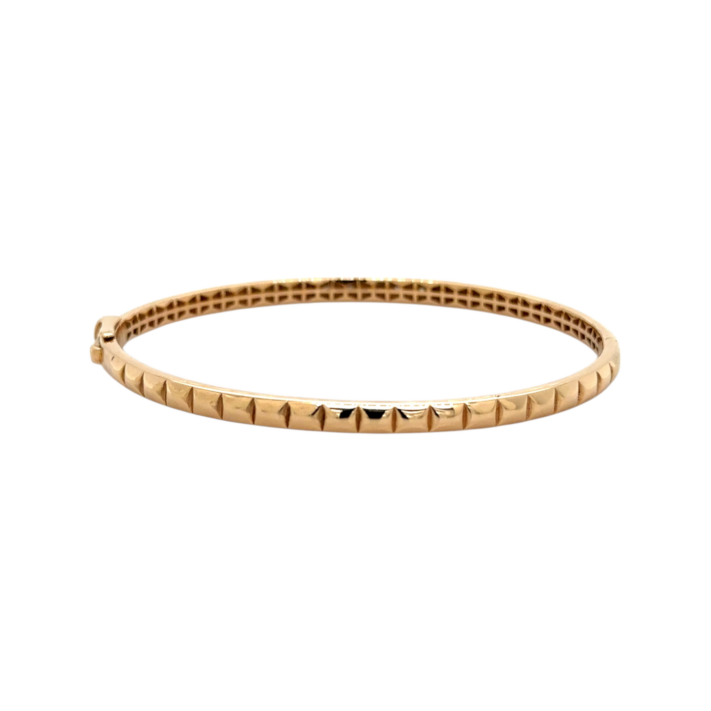 Geometric Gold Bracelet with Pyramid Motif
