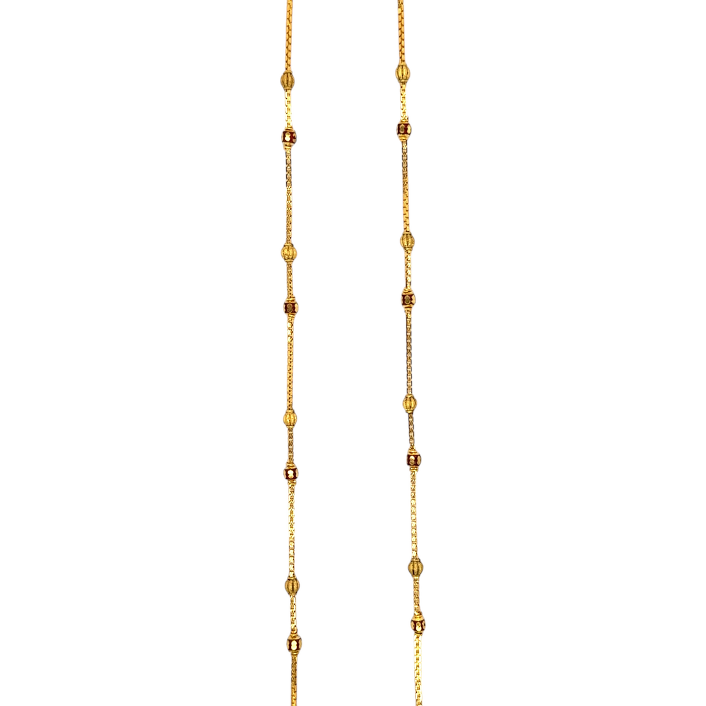 Gold Chain with Ornate Beaded Design