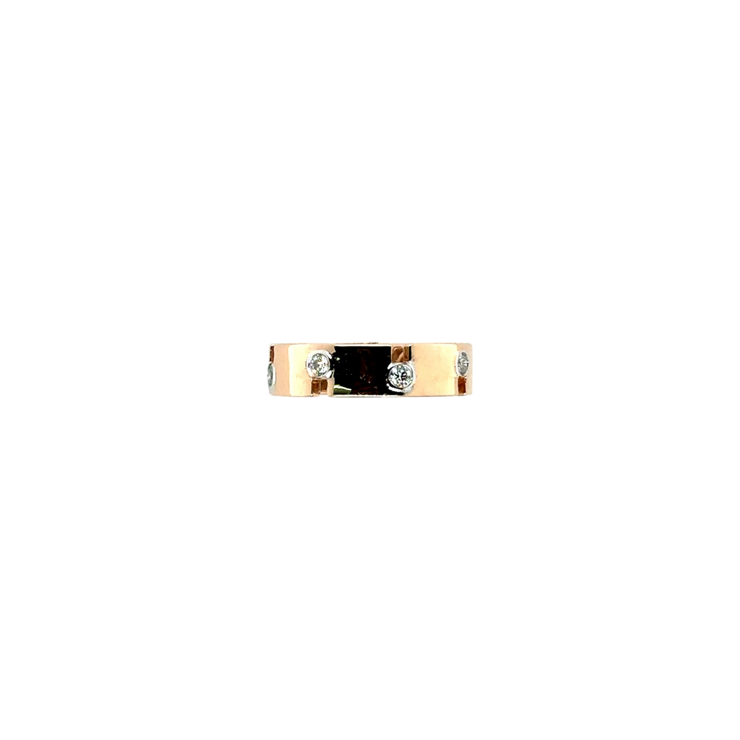 Geometric Diamond Band Ring