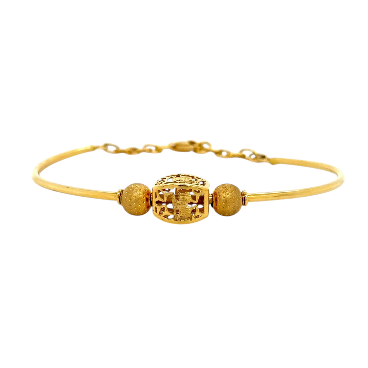 Delicate Gold Bracelet with Intricate Bead Design