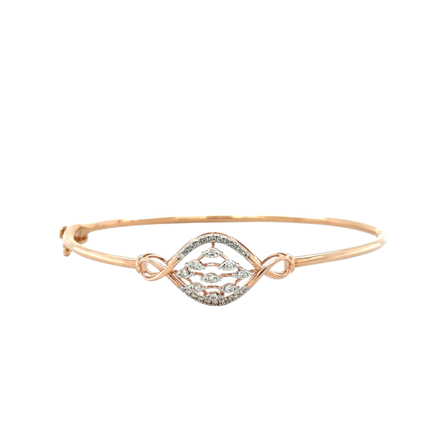 Intricate Rose Gold Diamond Infinity Bracelet