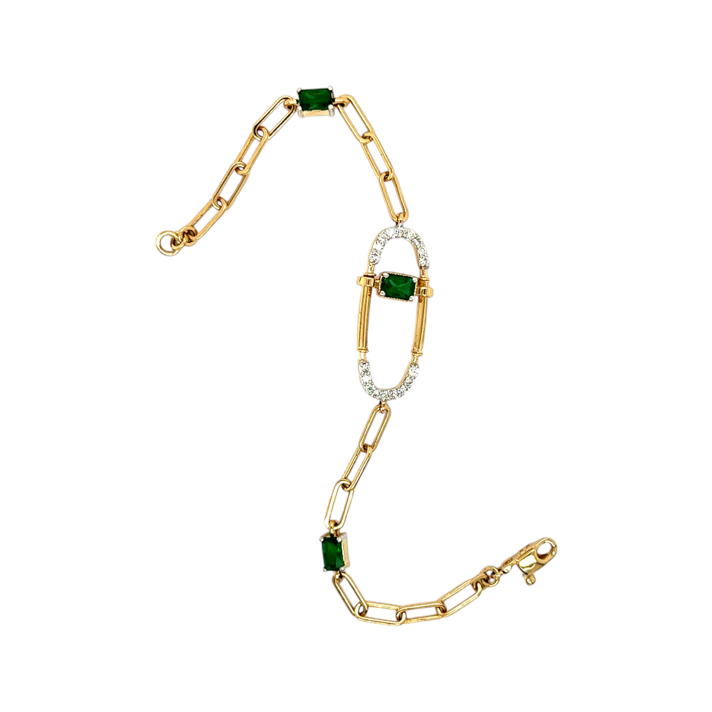 Elegant Emerald and Diamond Bracelet