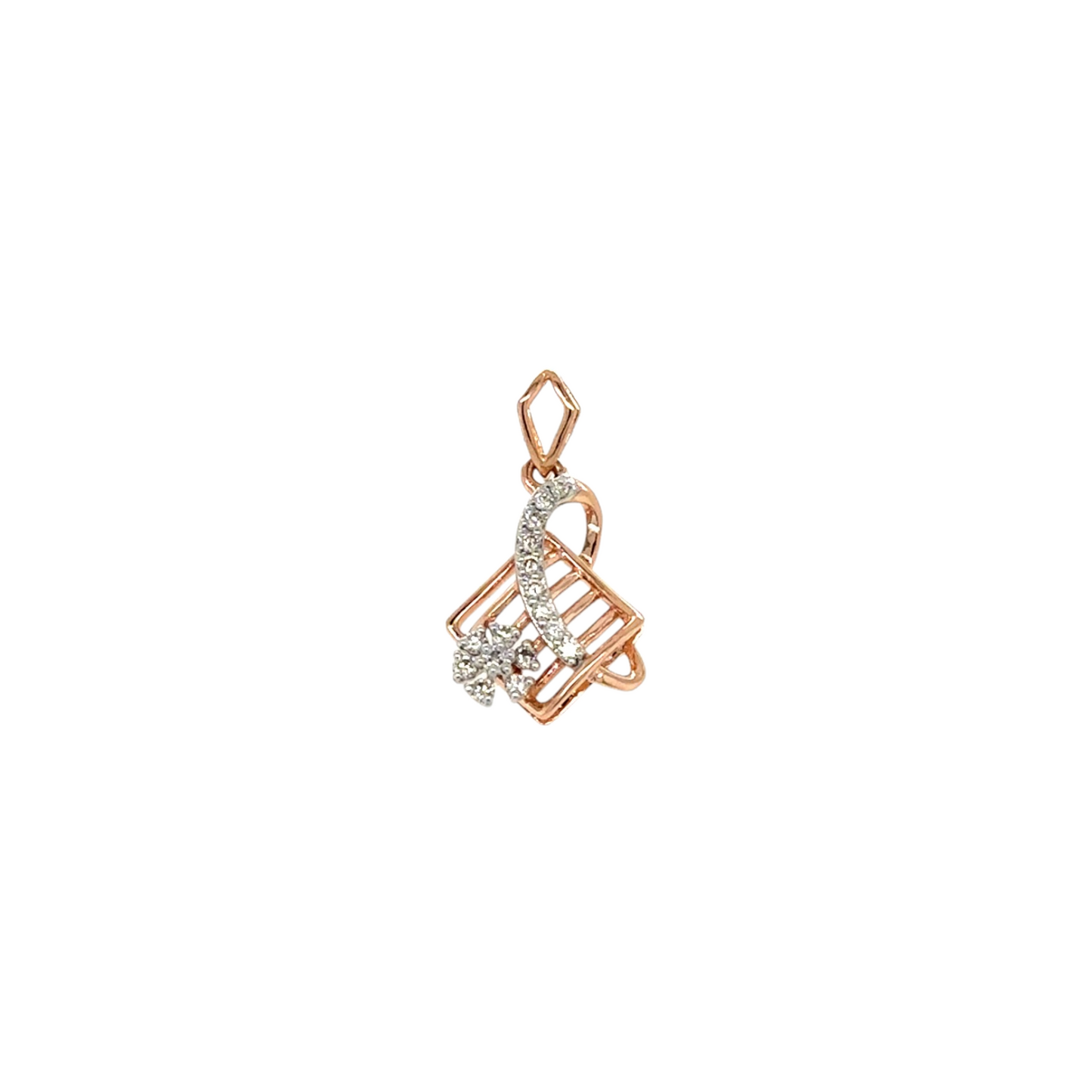 Stylish Rose Gold Diamond Pendant Set