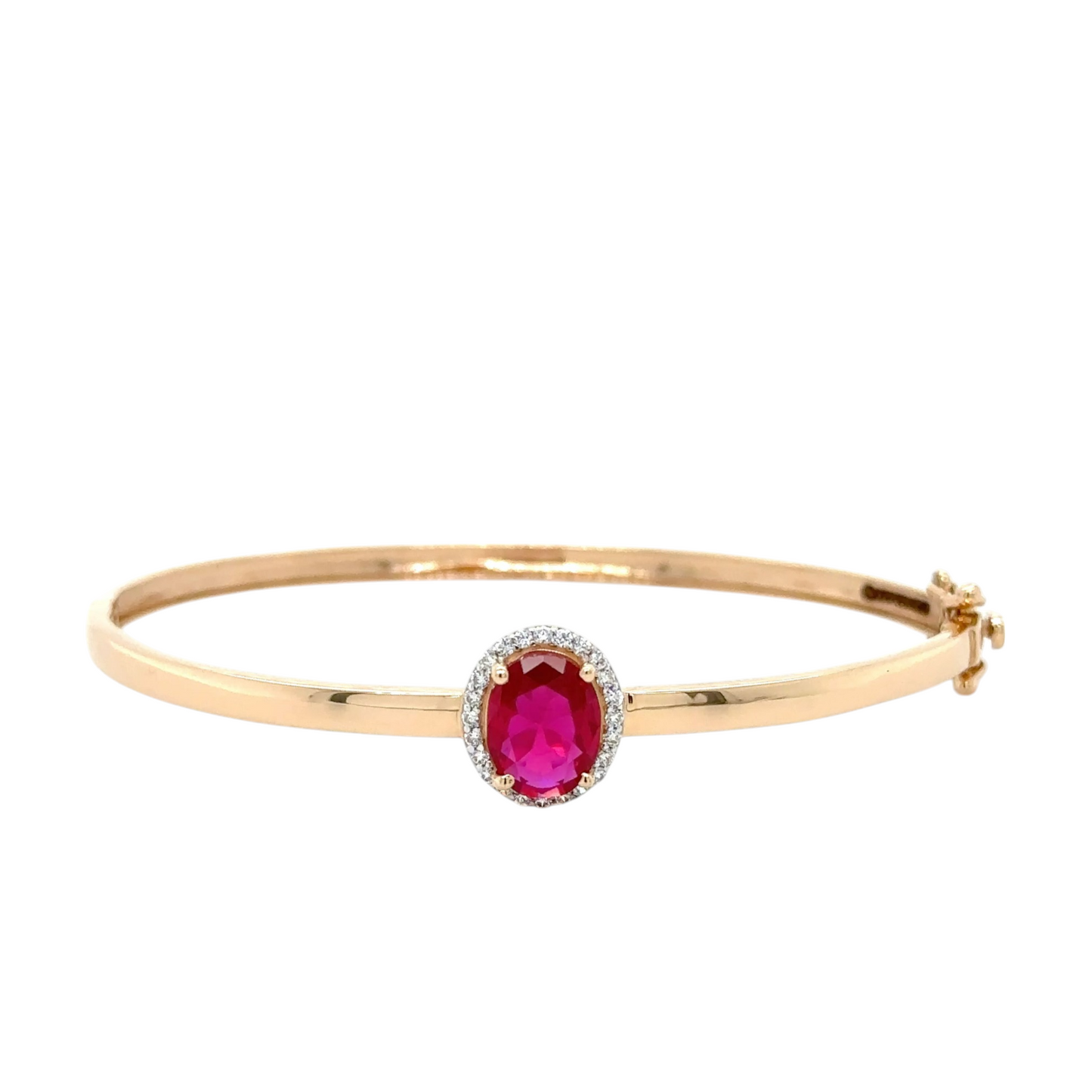 Gold Bracelet with Ruby Centerpiece