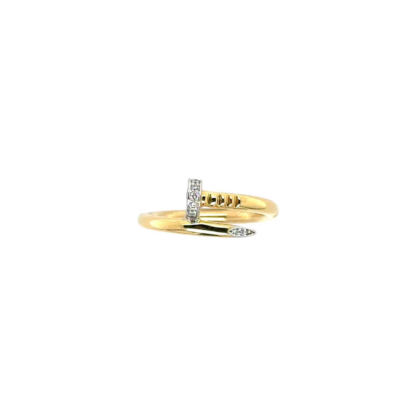 Sleek Nail-Inspired Diamond Ring