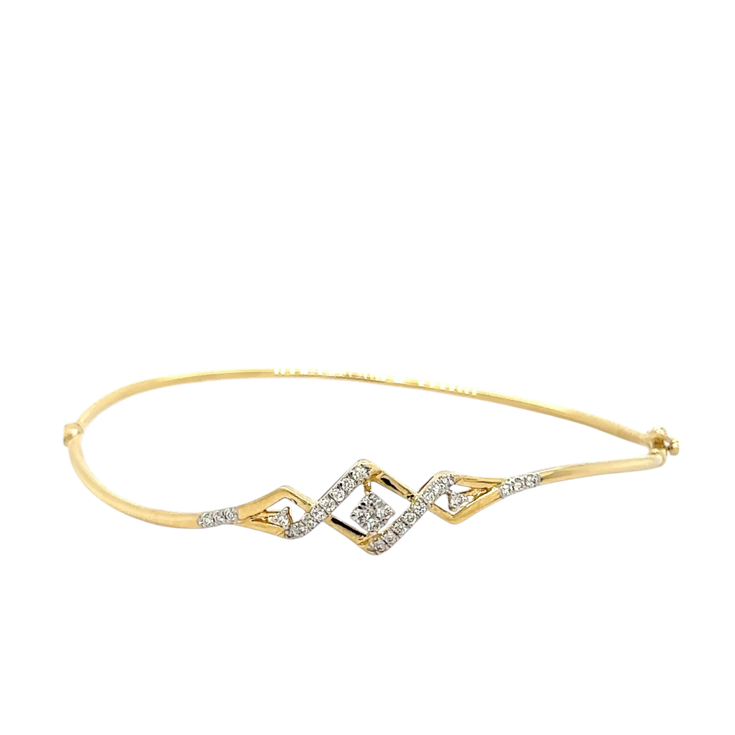 Contemporary Diamond-Studded Gold Bracelet