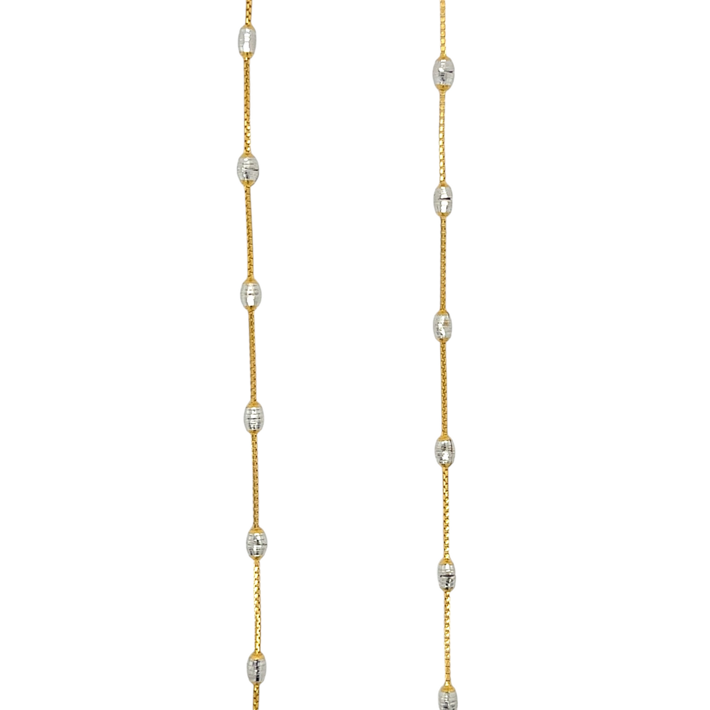 Elegant Gold Chain with Silver Bead Accents